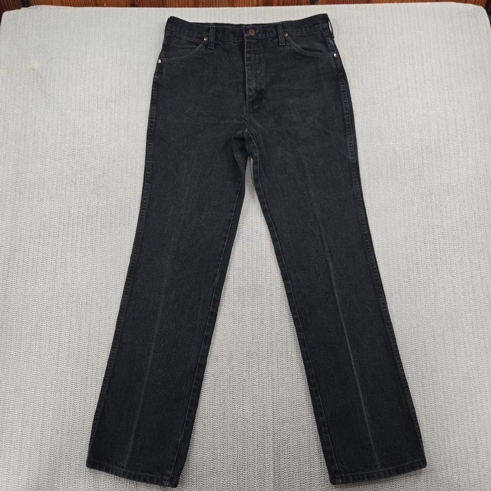 Wrangler Jeans Mens 35x31 Black Straight Leg Denim Classic Five Pocket Pants